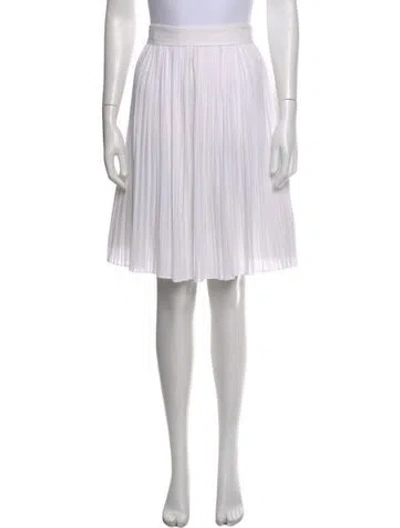 Pre-owned Diane Von Furstenberg Pleated Accents Mini Skirt In White