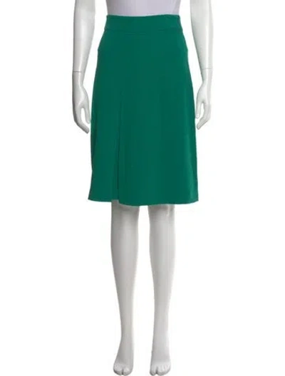 Pre-owned Diane Von Furstenberg Pleated Accents Skirt In Green