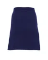 Diane Von Furstenberg Pleated-back Knee-length Skirt In Navy Blue Polyester In Blue