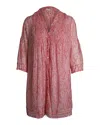 Diane Von Furstenberg Pleated Printed Mini Dress In Pink Silk In Pink