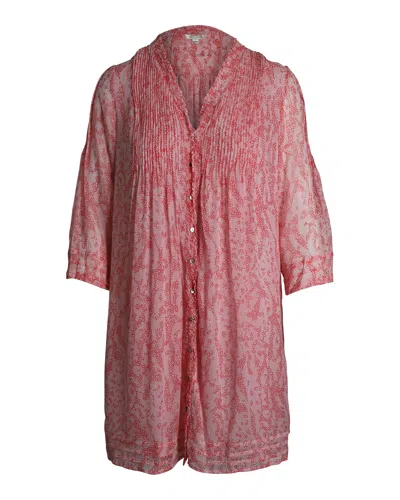 Diane Von Furstenberg Pleated Printed Mini Dress In Pink Silk