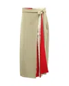 Diane Von Furstenberg Pleated Wrap Style Skirt In Beige Triacetate In Beige