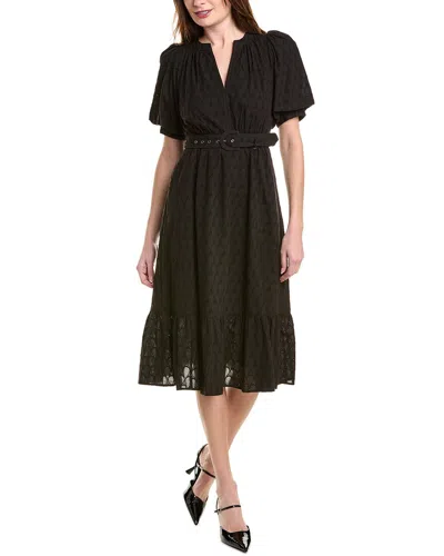 Diane Von Furstenberg Polina Eyelet Midi Dress In Black