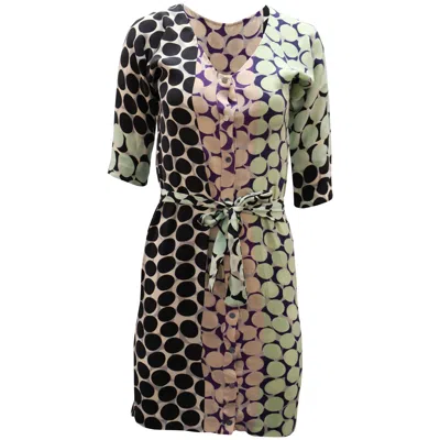 Diane Von Furstenberg Polka Dot Dress In Multicolor Silk