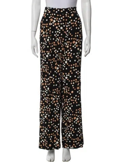 Pre-owned Diane Von Furstenberg Polka Dot Print Wide Leg Pants W/ Tags In Multi