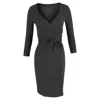 Diane Von Furstenberg Polka Dot Wrap Dress In Black Viscose In Black
