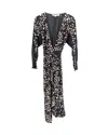 Diane Von Furstenberg Polka Dot Wrap Dress In Multicolor Viscose In Black