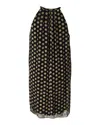 Diane Von Furstenberg Polka-dotted Halter Mini Dress In Black Rayon In Black
