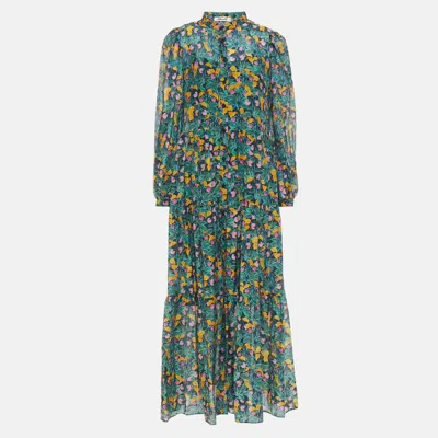 Pre-owned Diane Von Furstenberg Polyester Midi Dress Xxs In Multicolor
