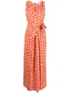 Diane Von Furstenberg Pooja Wrap-effect Printed Crepe Maxi Dress In Orange