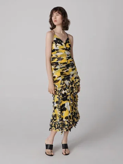 Diane Von Furstenberg Portia Dress In Egon's Floral Yellow