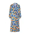 Diane Von Furstenberg Phoenix Floral-print Mesh Midi Wrap Dress In Blue