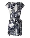 Diane Von Furstenberg Printed Belted Dress In Multicolor Silk In Multi