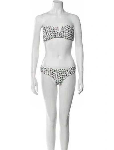 Pre-owned Diane Von Furstenberg Printed Bikini W/ Tags In Orange