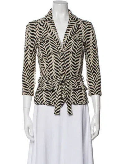 Pre-owned Diane Von Furstenberg Printed Blazer In Multi
