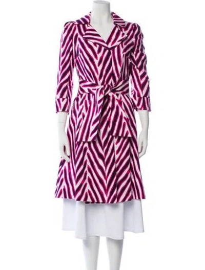 Pre-owned Diane Von Furstenberg Printed Coat In Pink