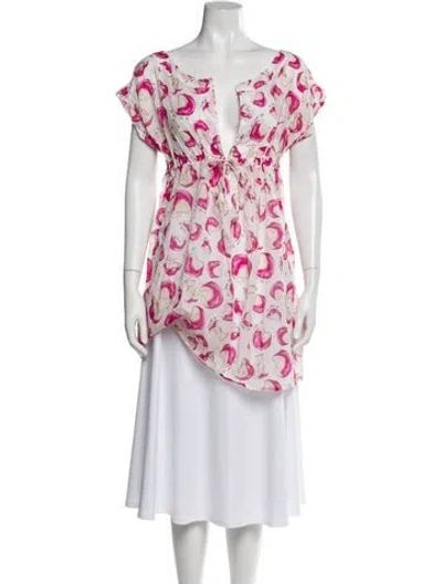 Pre-owned Diane Von Furstenberg Printed Cover-up In White