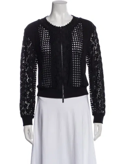 Pre-owned Diane Von Furstenberg Printed Evening Jacket In Black