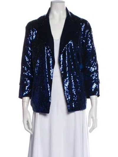 Pre-owned Diane Von Furstenberg Printed Evening Jacket In Blue
