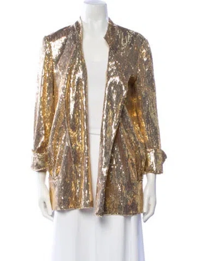 Pre-owned Diane Von Furstenberg Printed Evening Jacket In Gold
