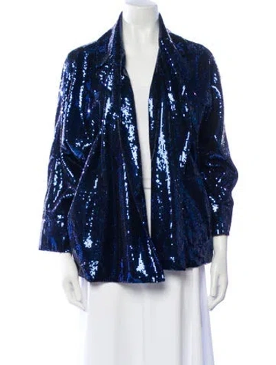 Pre-owned Diane Von Furstenberg Printed Evening Jacket W/ Tags In Blue