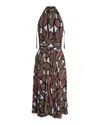 Diane Von Furstenberg Printed Halter Midi Dress In Multicolor Silk In Multi