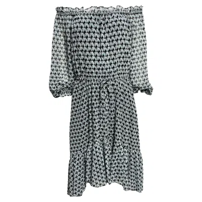 Diane Von Furstenberg Printed Knee Length Dress In Multicolor Silk