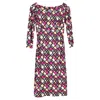 Diane Von Furstenberg Printed Knee Length Dress In Multicolor Silk