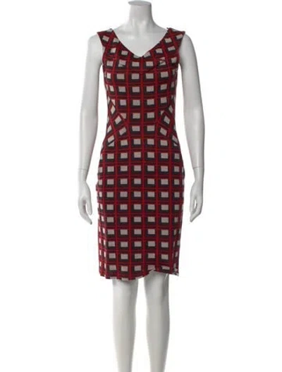Pre-owned Diane Von Furstenberg Printed Knee-length Dress In Red
