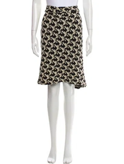Pre-owned Diane Von Furstenberg Printed Knee-length Skirt In Black