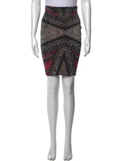 Pre-owned Diane Von Furstenberg Printed Knee-length Skirt In Black
