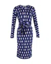 Diane Von Furstenberg Printed Knit Belted Midi Dress In Multicolor Wool In Multi