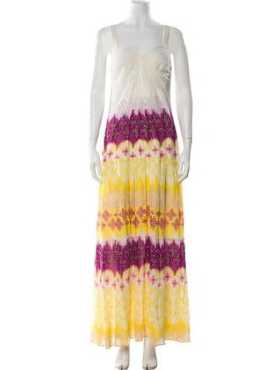 Pre-owned Diane Von Furstenberg Printed Long Dress W/ Tags In Multi