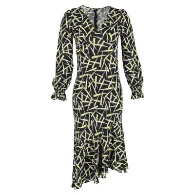 Diane Von Furstenberg Printed Midi Dress In Multicolor Viscose In Black
