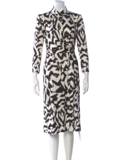 Pre-owned Diane Von Furstenberg Printed Midi Length Dress In Multi