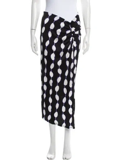 Pre-owned Diane Von Furstenberg Printed Midi Length Skirt In Black