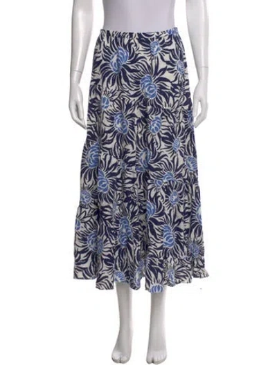 Pre-owned Diane Von Furstenberg Printed Midi Length Skirt In Blue