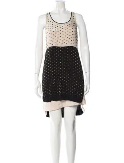 Pre-owned Diane Von Furstenberg Printed Mini Dress In Black