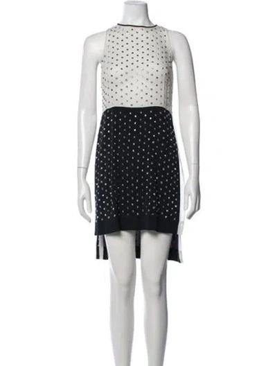Pre-owned Diane Von Furstenberg Printed Mini Dress In Black
