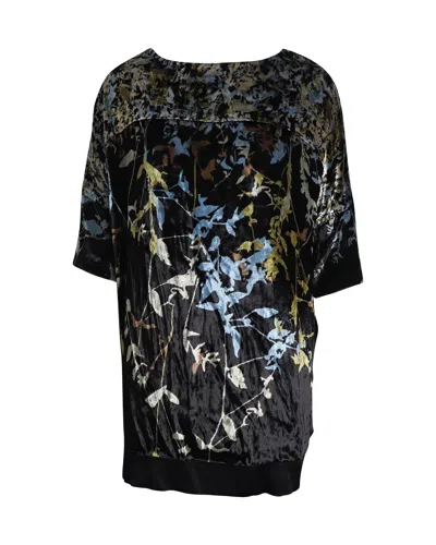 Diane Von Furstenberg Printed Mini Dress In Black Velvet
