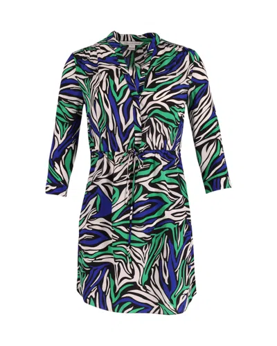 Diane Von Furstenberg Printed Mini Dress In Multicolor Silk