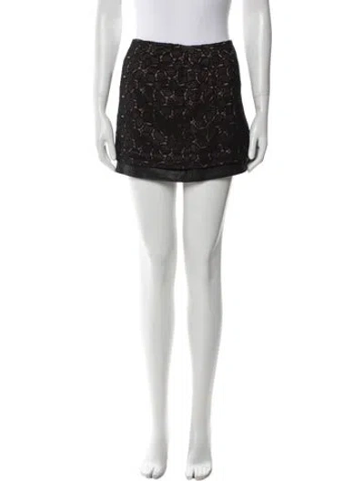 Pre-owned Diane Von Furstenberg Printed Mini Skirt In Black