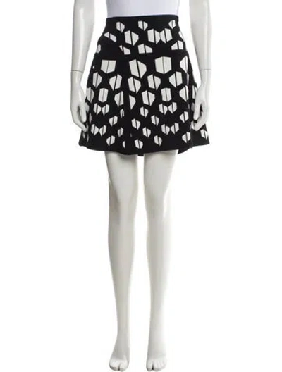 Pre-owned Diane Von Furstenberg Printed Mini Skirt In Black
