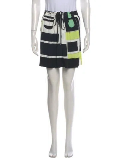 Pre-owned Diane Von Furstenberg Printed Mini Skirt In Blue