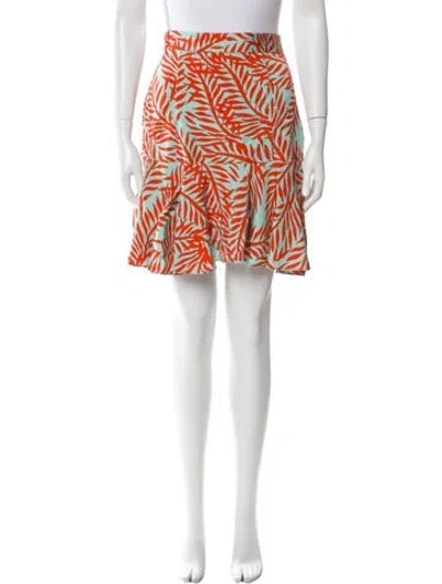 Pre-owned Diane Von Furstenberg Printed Mini Skirt In Blue