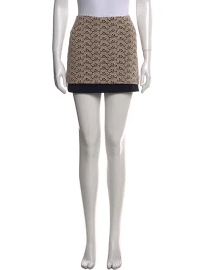 Pre-owned Diane Von Furstenberg Printed Mini Skirt In Neutral