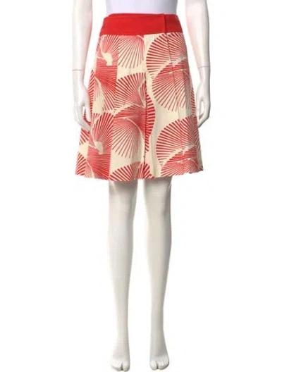 Pre-owned Diane Von Furstenberg Printed Mini Skirt In Orange