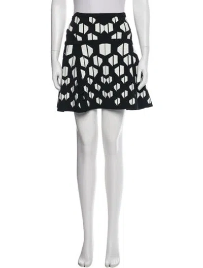 Pre-owned Diane Von Furstenberg Printed Mini Skirt In White
