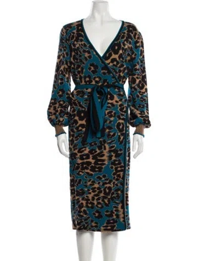 Pre-owned Diane Von Furstenberg Printed Robe In Multi