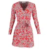 Diane Von Furstenberg Printed Saville Faux-wrap Mini Dress In Red Viscose In Red